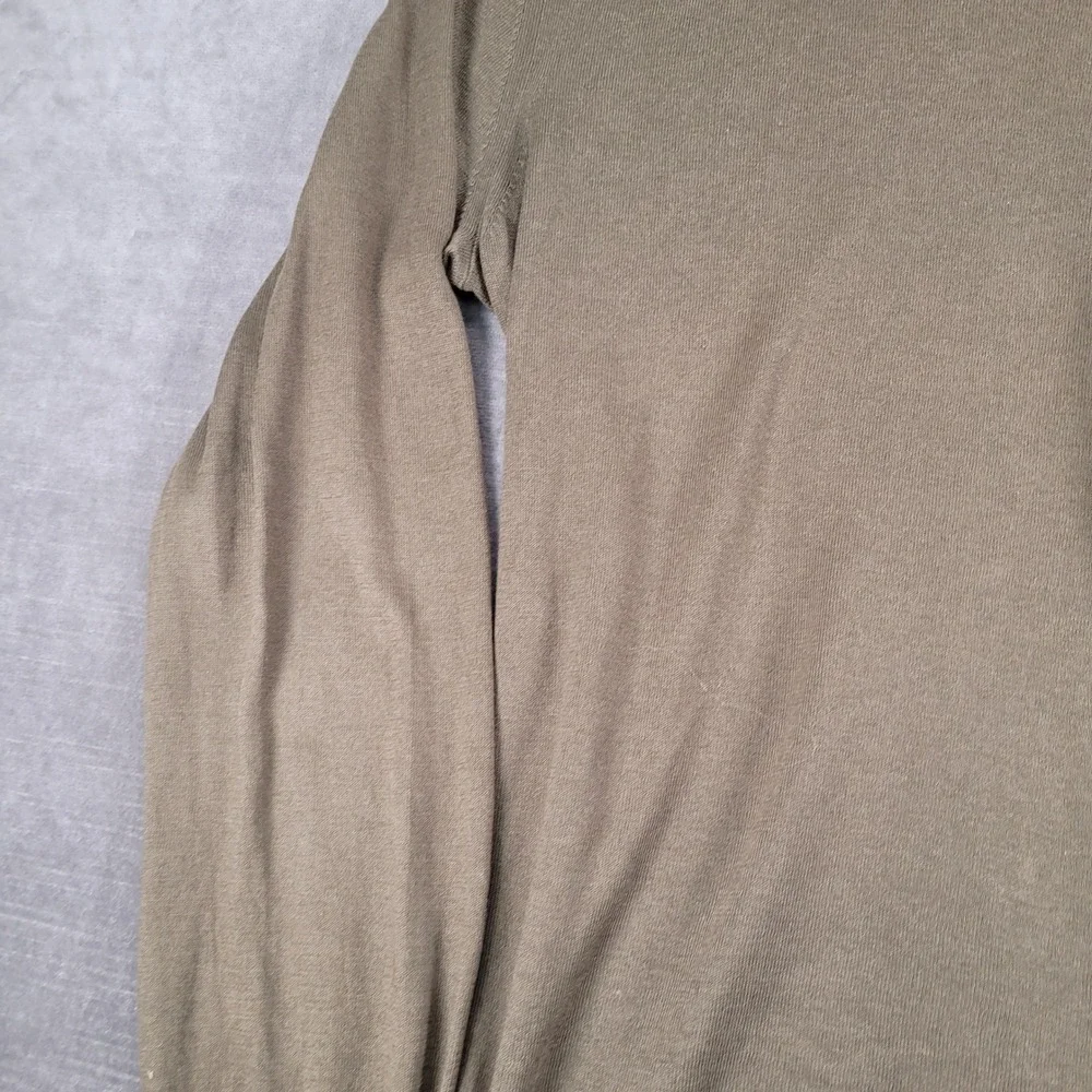 Banana Republic Silk Cashmere Blend Lightweight V-Neck Sweater Olive Green XL‎